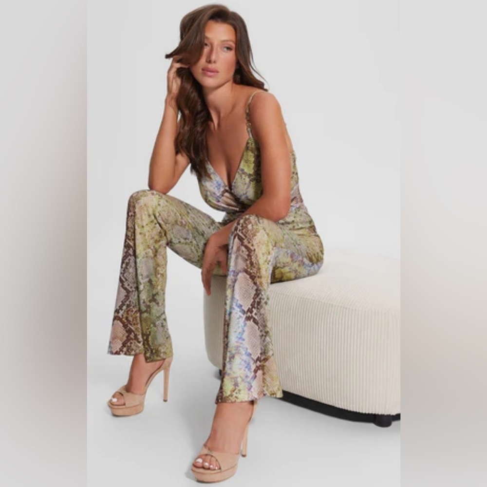 New! Eco Glam Snake Print Carina Twist Jumpsuit!
